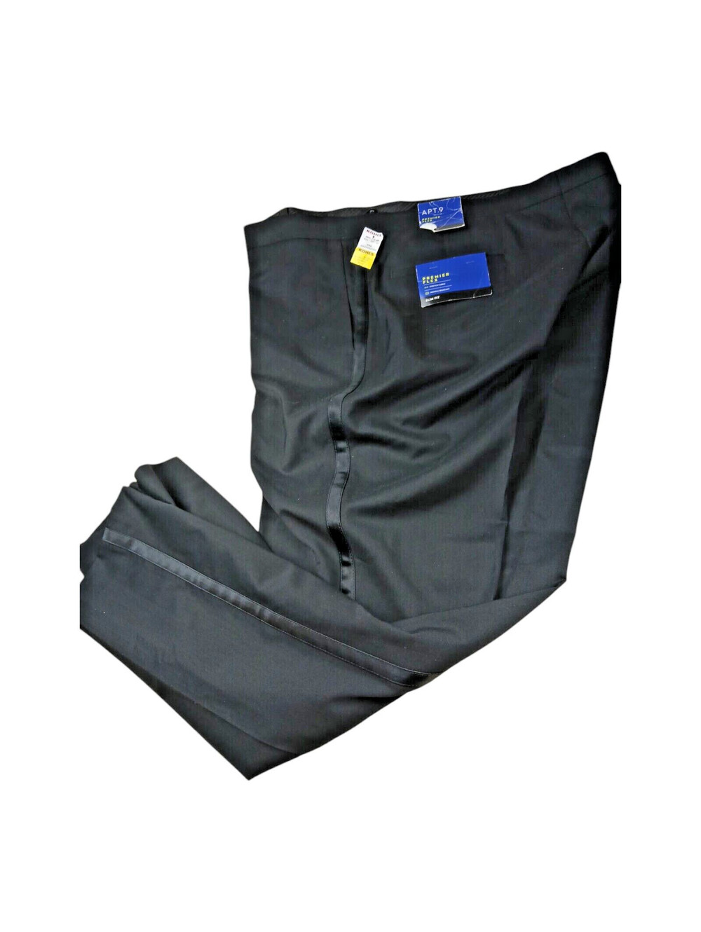 Mens Apt.9 Premier Flex Slim Fit Black 46R x 39W Stretch Wrinkle Release Slacks